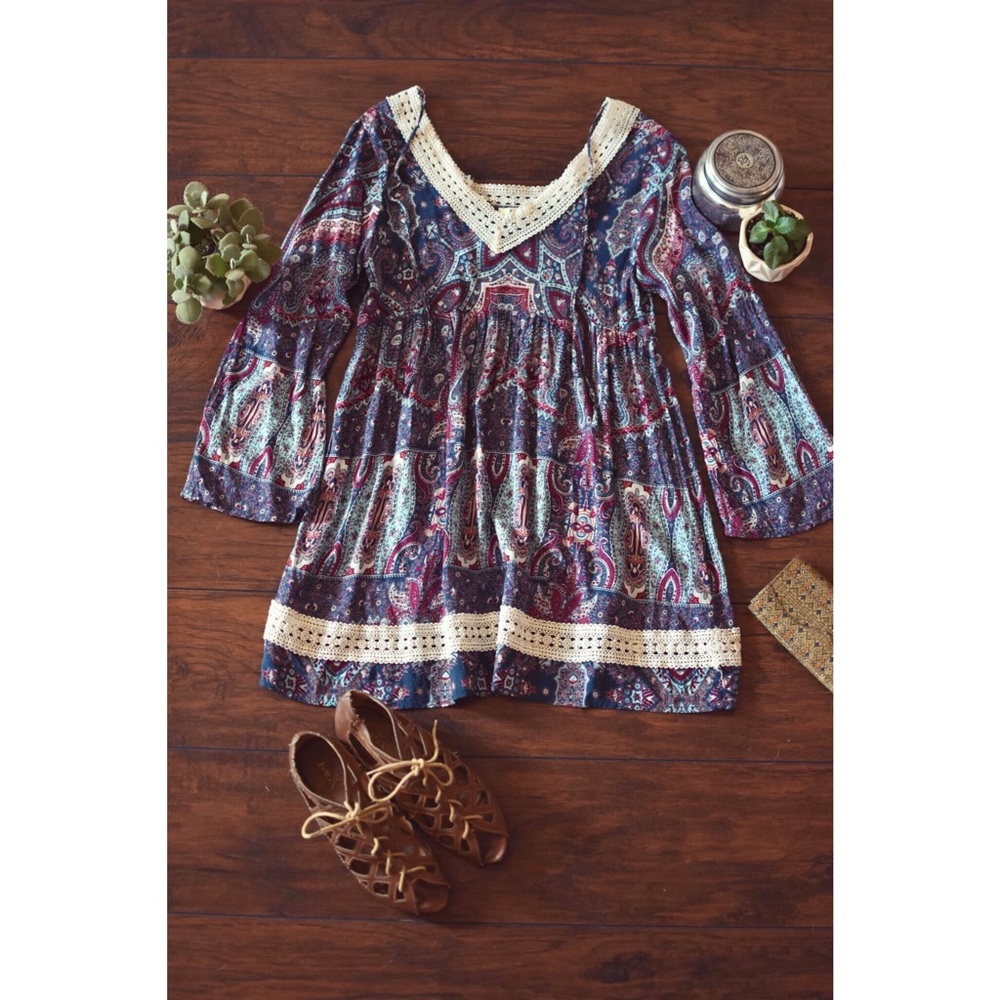 🛑SOLD🛑 Floral paisley boho dress